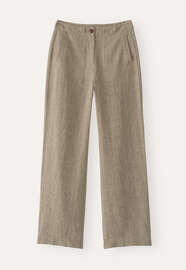 Hose mit geradem Bein, Natur/Farn, webstill