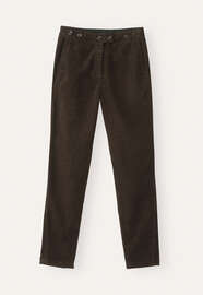 Hose mit schmal zulaufendem Bein, Espresso, webstill