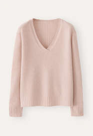Pullover mit V-Ausschnitt, Grauros&eacute;, webstill