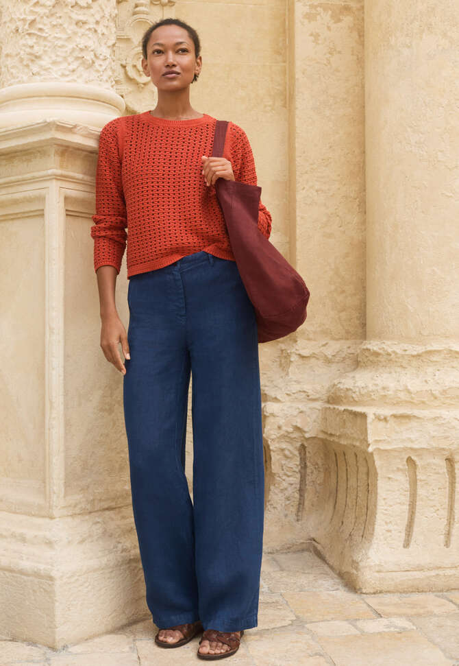 Hose mit weitem Bein, Petrolblau, completeTheLook