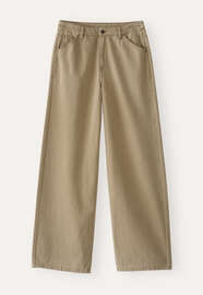 Jeans mit geradem Bein, Dunkeloliv, webstill