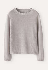 Lang&auml;rmeliger Pullover, Eisgrau, webstill