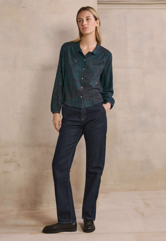 Bluse mit Print, Petrol, completeTheLook