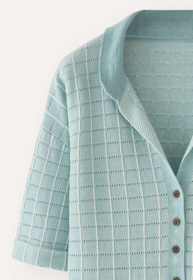 Bluse mit Karomuster, Mint, completeTheLook