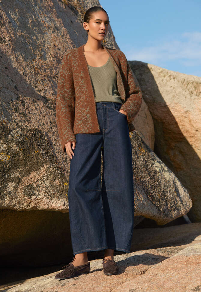 Kimono-Cardigan im Spitzenmuster, Chili/Aqua, completeTheLook