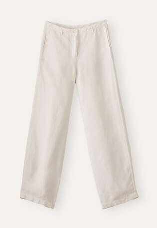 Hose mit weitem Bein, Ecru, webstill