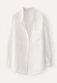 Overshirt aus Leinen, Wei&szlig;, webstill