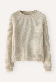 Pullover mit Rundhalsausschnitt, Naturstein, webstill