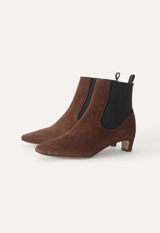 Stiefeletten mit Absatz, Kastanie, webstill