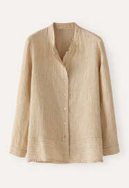 Gestreifte Bluse, Gold/Creme, webstill