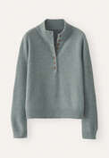 Buttoned-neck sweater, Lagoon, webstill