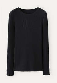 Ripppullover, Schwarz meliert, webstill