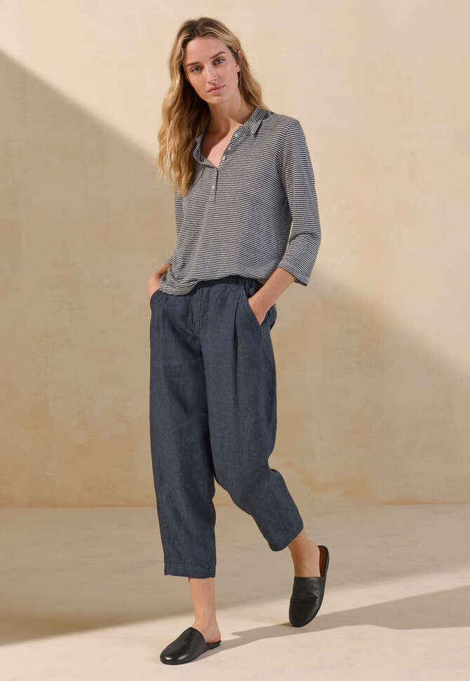 K&uuml;rzere, schmal zulaufende Hose, Mitternacht, completeTheLook