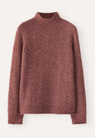 Pullover mit Zopfmuster, Chili-Pflaume, webstill
