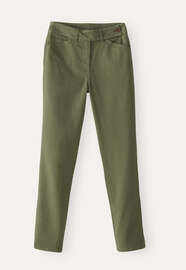Hose mit schmalem Bein, Oliv, webstill