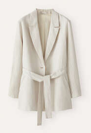 Jacke mit G&uuml;rtel, Perle, webstill