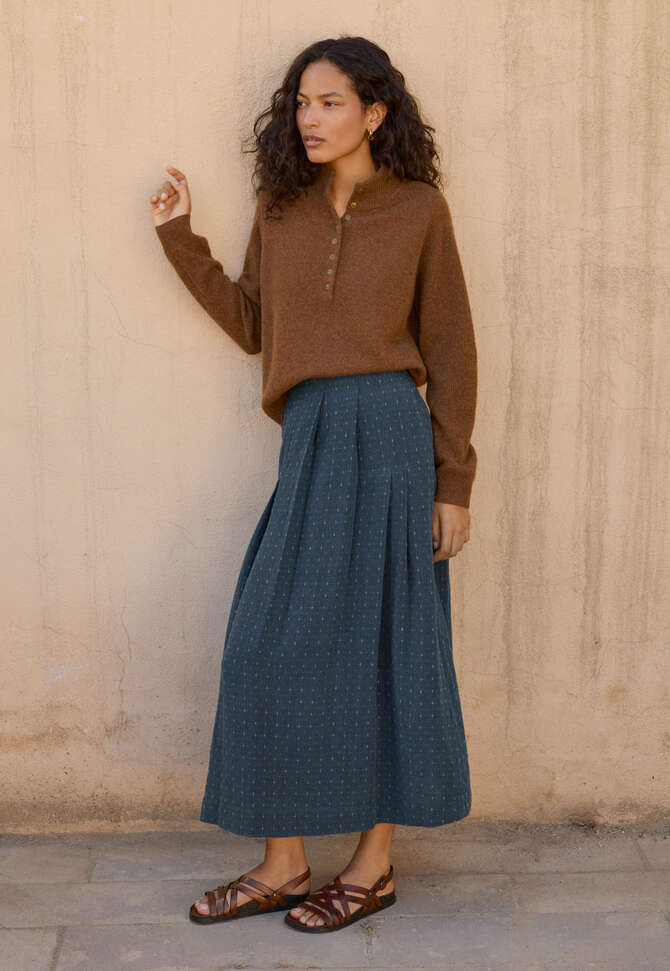 Pullover mit Kn&ouml;pfen, Chilibraun, completeTheLook