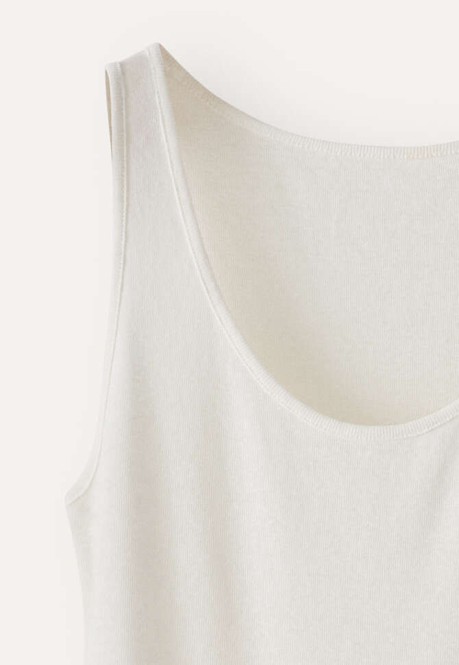 Geripptes Tr&auml;ger-Top, Ecru, completeTheLook