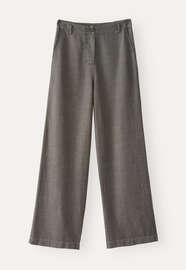 Hose mit geradem Bein, Zartes Kohlschwarz, webstill