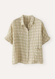 Kurz&auml;rmelige Bluse, Zartes Khaki, webstill