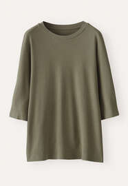 Oberteil mit Dolman-&Auml;rmeln, Khaki, webstill