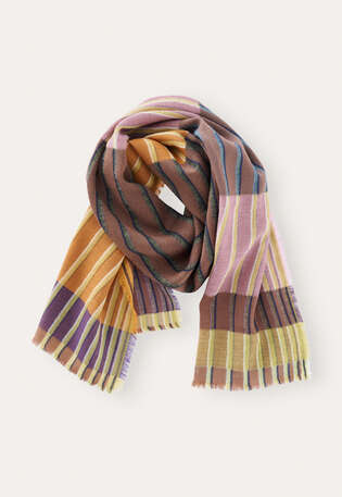 Gestreifter Schal, Mauve/Mint, webstill