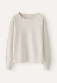 Perlmuster-Dolman-Pullover, Grau/Creme, webstill