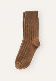 Gerippte Socken, Haselnuss, webstill