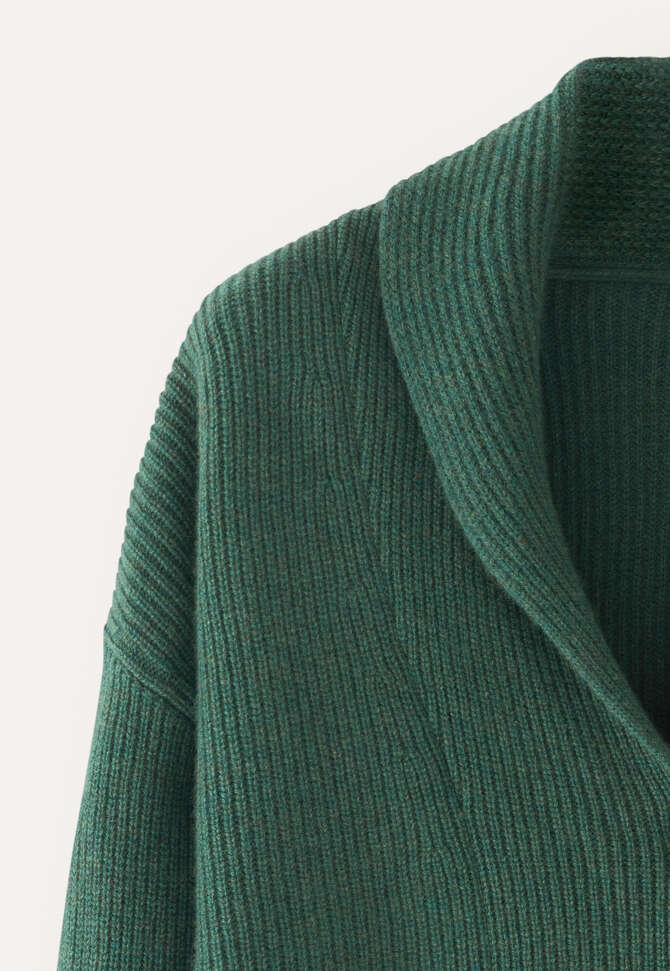 Cardigan mit Schalkragen, Tannengr&uuml;n, completeTheLook