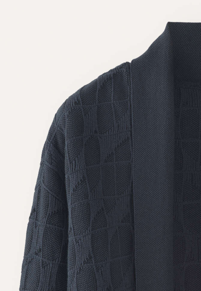 Gemusterter Cardigan, Blau/Schwarz, completeTheLook
