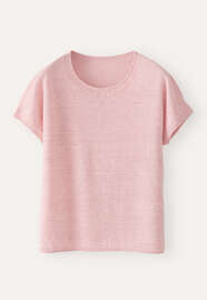 Kurz&auml;rmliger Pullover, Rosa meliert, webstill