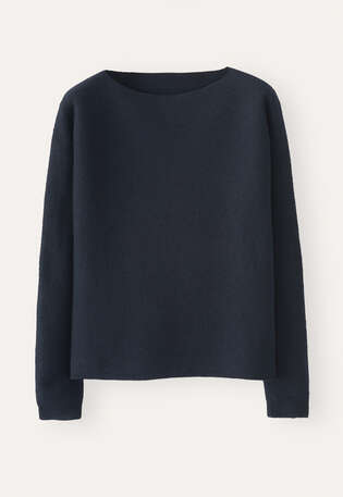 Kastiger Pullover, Blauschwarz, webstill
