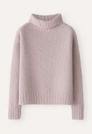 Pullover mit Trichterkragen, Zartes Rosa, webstill