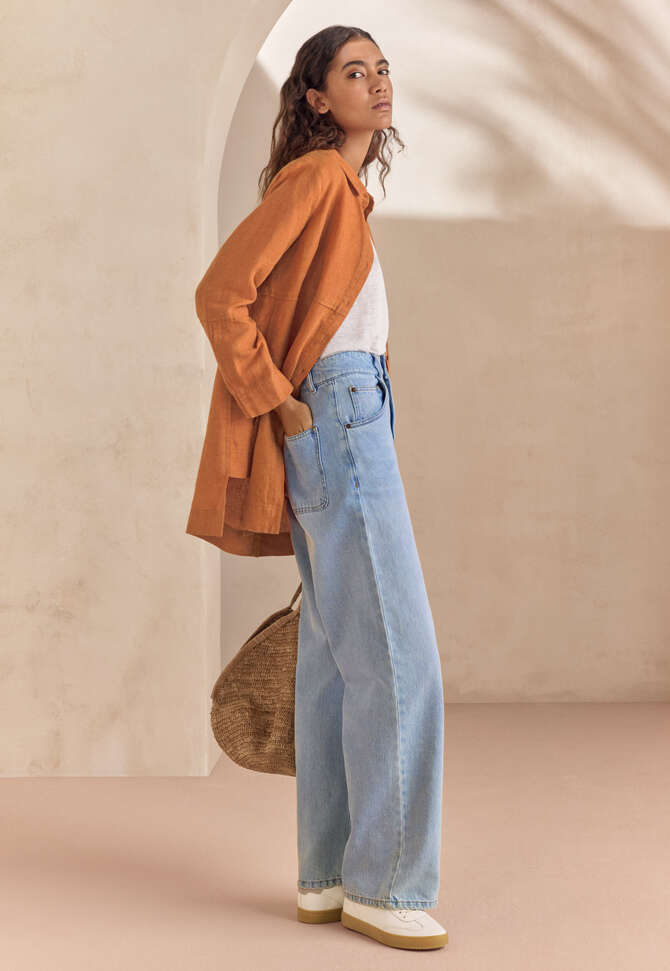 Lange Bluse, Zartes Orange, completeTheLook