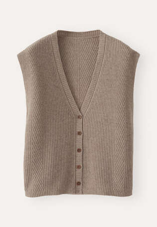 &Auml;rmelloser Cardigan, Rehbraun, webstill