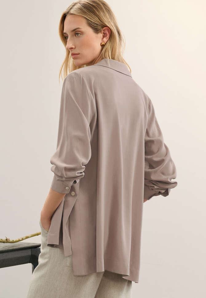 Revere-style collar shirt, Mink taupe, completeTheLook