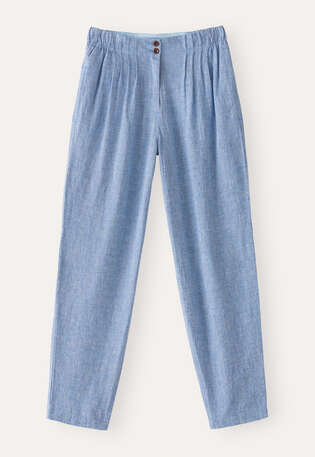 Schmal zulaufende Hose, Indigoblau, webstill