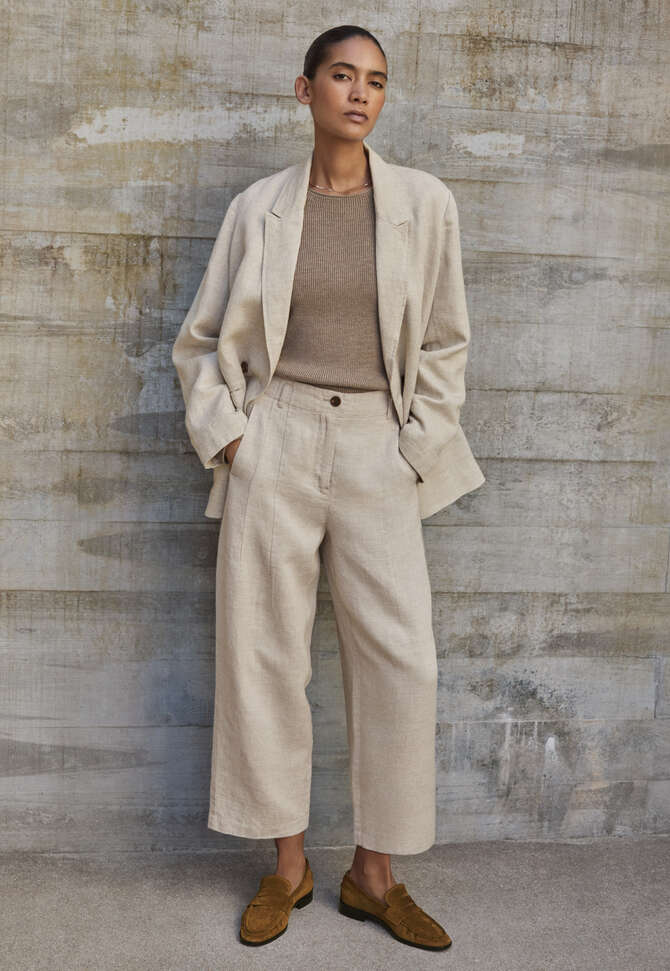 Pullover mit Rundhalsausschnitt, Blasses Champignon, completeTheLook
