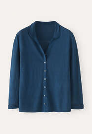 Cardigan mit Kragen, Petrol, webstill