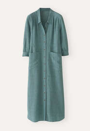 Kleid mit Faltendetail, Dunkles Aqua, webstill