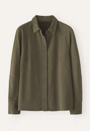 Bluse mit Raglan&auml;rmeln, Dunkles Khaki, webstill