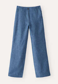 Entspannte Hose mit geradem Bein, Indigo, webstill