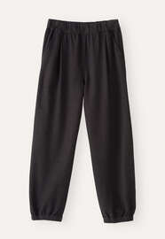 Hose im Jogging-Stil, Schwarzbraun, webstill