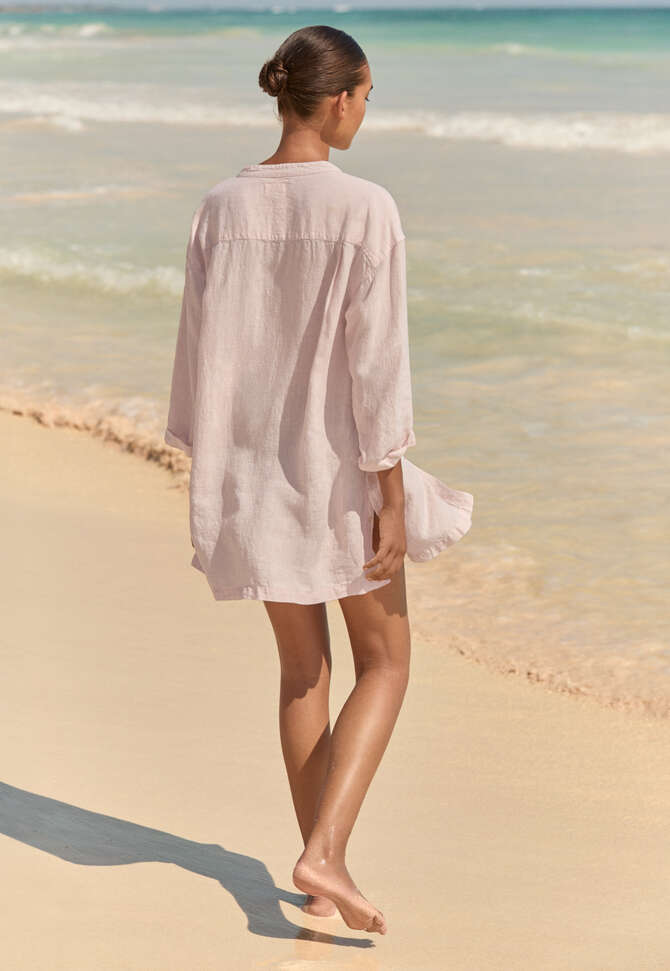 Bluse mit gekn&ouml;pften Seiten, Muschelrosa, completeTheLook