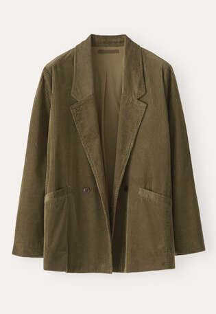 Zweireihige Jacke, Moosgr&uuml;n, webstill
