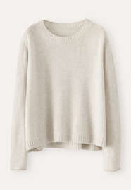 Pullover mit Rundhalsausschnitt, Perlgrau, webstill