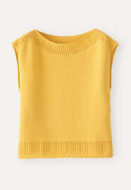 Pullover mit H&auml;keldetail, Sonnengelb, webstill