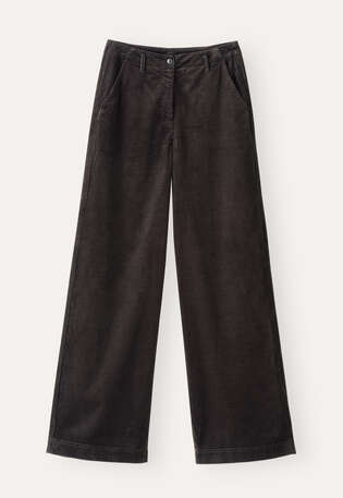 Hose mit geradem Bein, Kakao, webstill