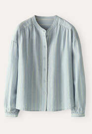 Streifenbluse, Zartes Blau, webstill