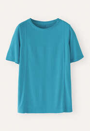 T-Shirt, Zartes Pfauenblau, webstill